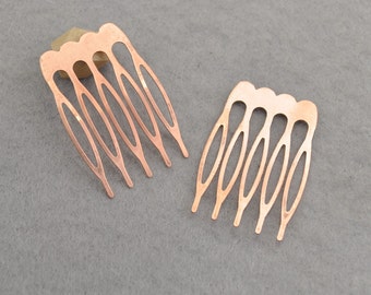 Copper Plated Metal Comb- 50pcs Metal Hair Combs 5 teeth 26x40mm