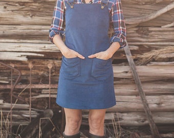 Corduroy Overall dress, retro Jumper, vintage jumper, Corduroy Jumper, Womens Romper, Jumper Dress