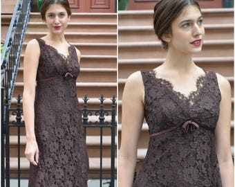 1960s Jonathan Logan Chocolate Lace dress | vintage 1960s dress | chocolate brown 60s lace dress