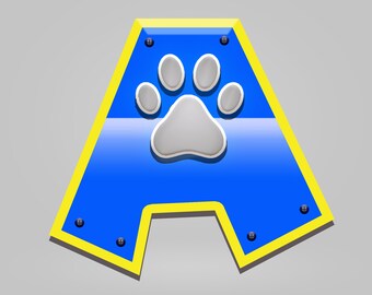 Paw Patrol Clipart Alphabet Numbers Transparent Background PNG RGB Digital Blue Pink Instant Download for online screen use