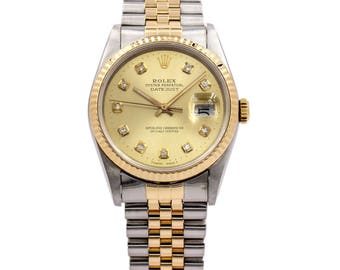 Rolex Men's Datejust 36mm Two-Tone Watch Stainless Steel and 18k Yellow Gold