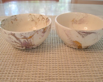Set of two Vintage Sascha Brastoff Surf Ballet Dip Bowls