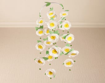 Baby Girl Crib Mobile Baby Girl Nursery Decor Girl Nursery Mobile Flower Mobile Baby Mobiles Hanging Mobile Baby Felt Mobile Cot Mobile Bebe