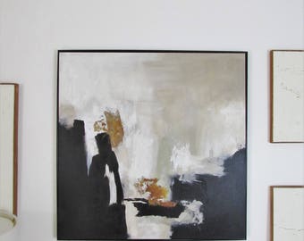 Hand Painted Original Painting, Abstract Art, Painting on Canvas, Black and white