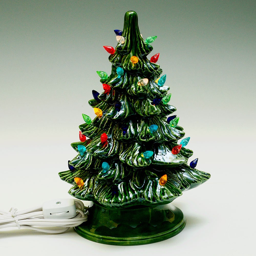 New Small Lighted Ceramic Christmas Tree