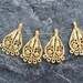 4 pcs connector chandelier pendant earrings link five bail 22k matte gold plated ethnic tribal boho turkish Jewelry findings mdla409