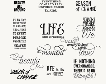 Season of Change Wordart- 12 Wordart- Brush- Digital Stamp