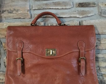 Stone Haven Made in Italy sac en cuir brun Breifcase/Labtop/sac de voyage.