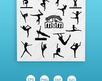 Gymnastics SVG Bundle, Tumbline svg, Gymnastics clipart, svg files for silhouette, cricut download, dxf, cut files, gymnast Count LB343