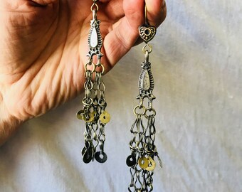 Kuchi Earrings. Long and Dramatic. Jingle