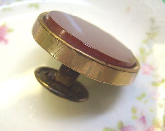 Antique cornaline Vintage chemise bouton Stud... Bouton de manchette unique cornaline (1)... Pat.D... NVC... Re-Vintage... Oeuvre d’art