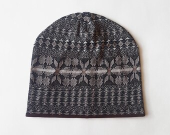 Adult beanie abstraction / Slouchy beanie / Colorful beanie / Adult knit hat / Сotton hat / Rainbow beanie / Women's beanie / Men's beanie
