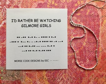 Gilmore Girls Morse Code Necklace, 14k Gold, Sterling Silver, Lorelai, Rory, Secret Code Jewelry, In Omnia Paratus, I'd Rather be Watching