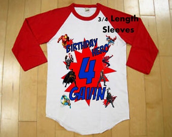 superheroes birthday shirt