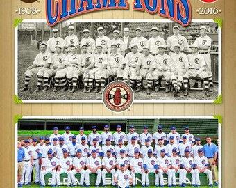 Chicago Cubs 1908 & 2016 World Series 8x10 Photo *Licensed*