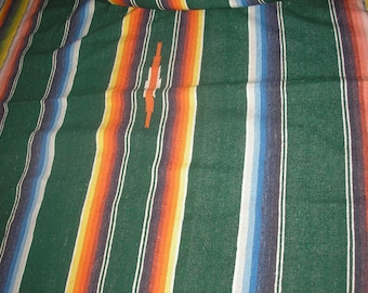 Vintage; Mexican Serape Salitillo Blanket 46"x86"