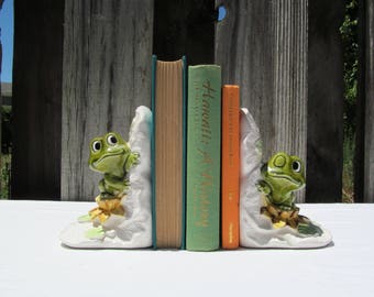 Vintage Frog Bookend Pair