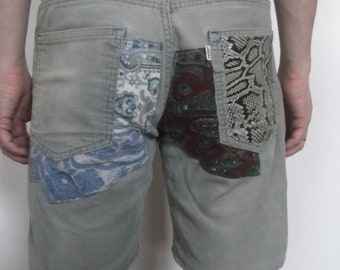 Customised grey corduroy 70s Levis shorts.