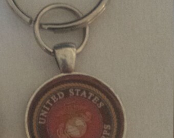 Marine Corps Seal Key Ring - Silvertone