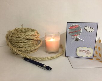 Handmade card, 4 1/4" x 5 1/2", with Envelope, Blank inside