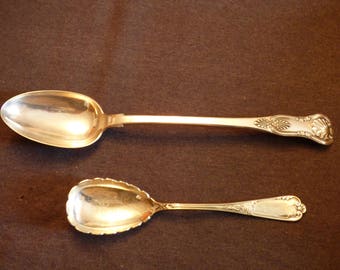Silver plated serving spoons x2