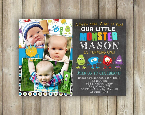 Little Monster 1St Birthday Invitations 4