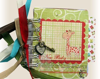 Baby Album, Baby Shower Gift, Baby Scrapbook, Brag Book, Baby Photo Book, Infant, Newborn Scrapbook, Mini Album-Tag Book-Ready to Ship