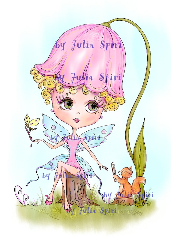 Digital Stamps Digi Stamp Coloring Pages Fairy