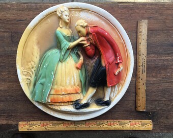 Vintage Chalkware/ Plaster Medallion/Plate