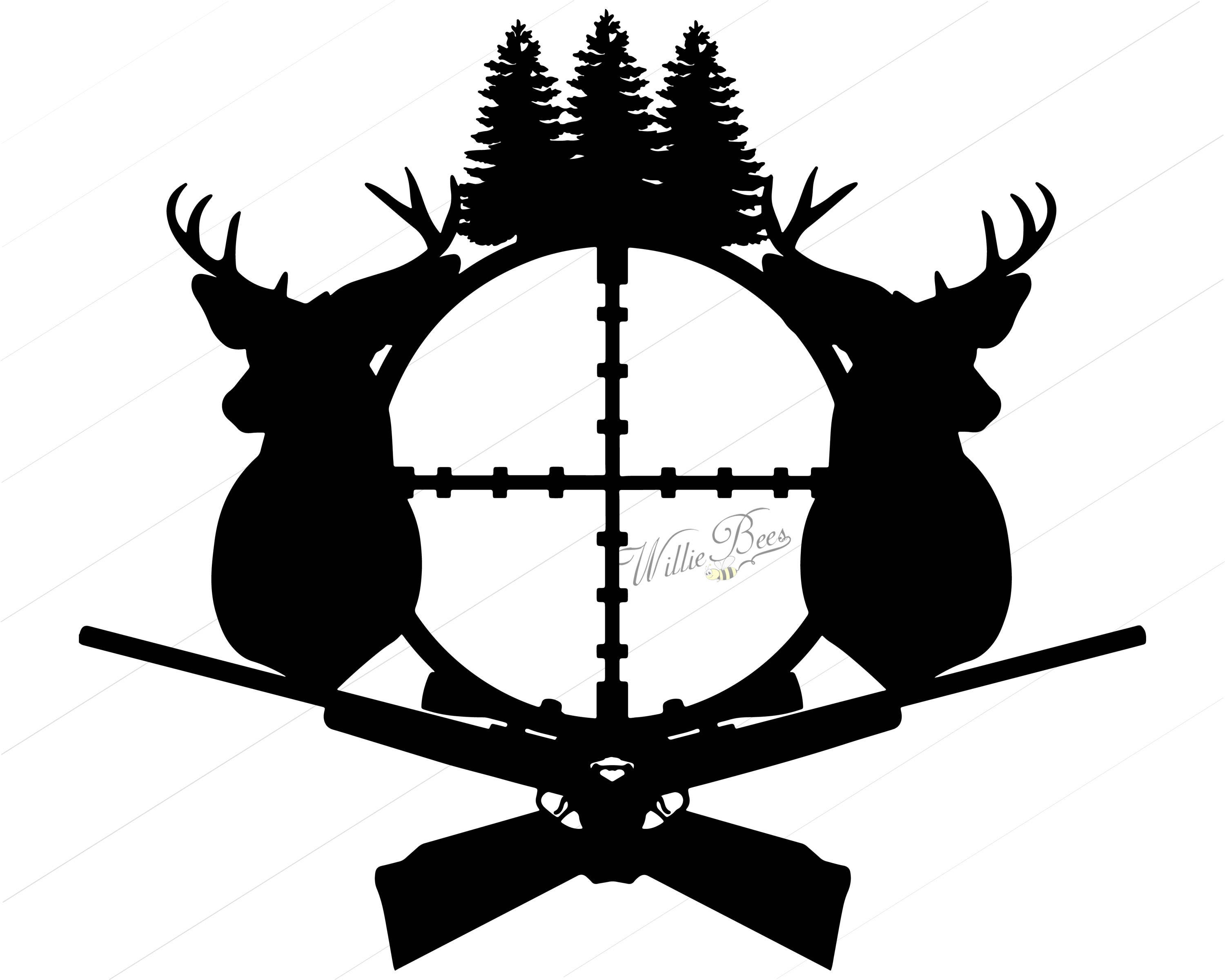 Deer Hunting SVG Silhouette Clipart Gone Hunting Deer