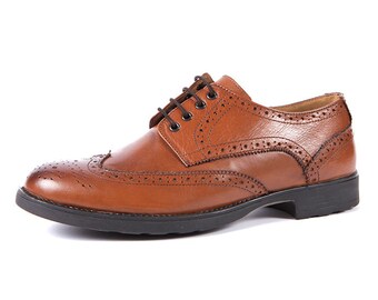 Aspele Mens Tan Leather Brogues shoes