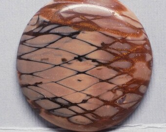 Brown Faux Stone Heart Cabochon, Polymer Clay Designer Cabochon