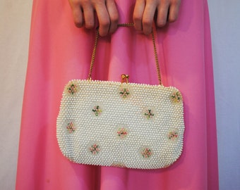 Pastel Beaded Handbag - Vintage