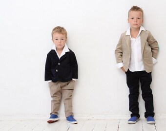 Boys blazer Wedding party Baptism Ring bearer suit Corduroy jacket with elbow patches Boys clothes Ring bearer blazer Toddler boy blazer
