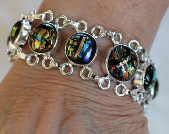 Dichroic Glass Bracelet-8 inches!