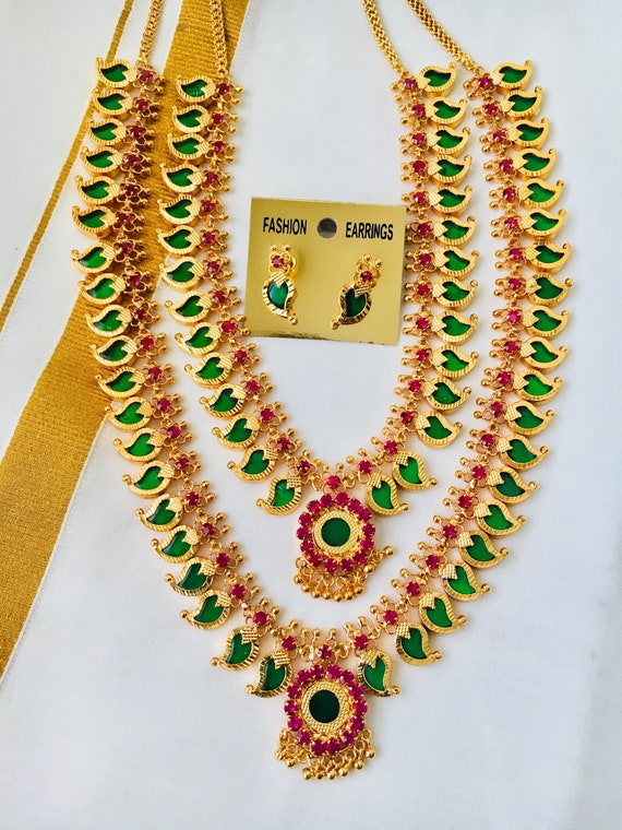 Download Traditional Micro Gold Plated Necklace sets Kerala Palakka