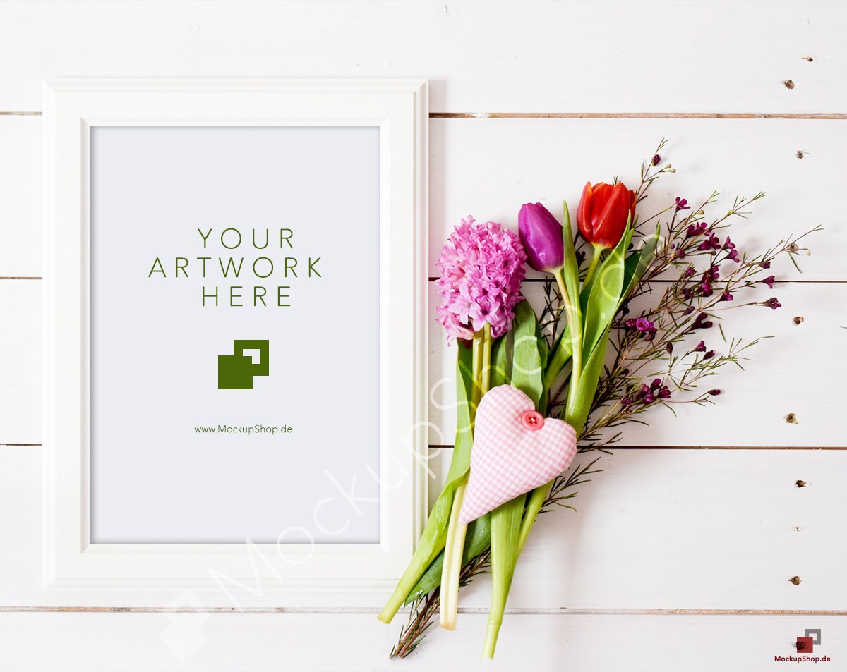 Download FLOWER FRAME MOCKUP vertical frame / spring flowers ...