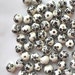20 X Stunning Black Hand Printed Round Porcelain Ceramic Flower/Floral Beads 10mm P14