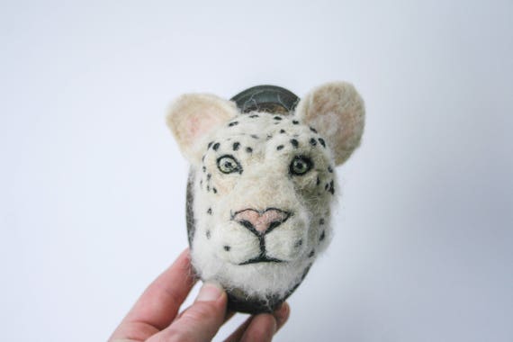 Snow Leopard Felt Sculpture