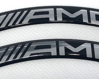 4 x Mercedes AMG Logo Curved 3D Domed stickers
