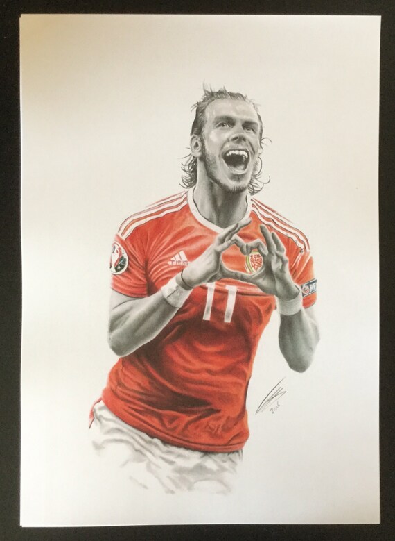 Download Gareth Bale Welsh Footballer Drawing A3 Print.