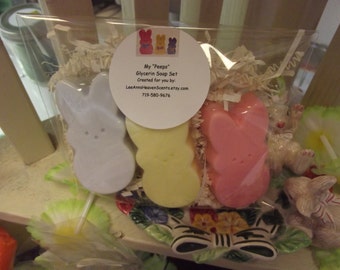 Easter Peep Glycerin Soap, Easter Gift Set, Bunny Soaps, Bunny Favors, Easter Soap Favors, Easter Soap Set, Easter Gift Set, Bunny Soaps