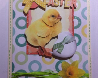 Card 3D Easter chick and egg