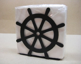Ship's Wheel Napkin Holder Letter Holder Nautical Decor