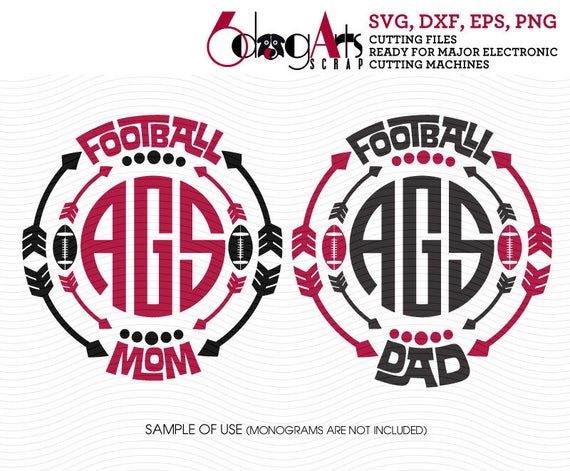 Download Football Dad Mom Monogram Frames Vector Cut Files Svg Dxf Eps