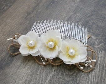 Flower Barrette Wedding Hair Accessories Bride Barrette Flowergirl Hair Accessory Hair Pin Flower Barrette Flowers with Pearl