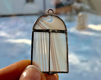 Stained Glass Pendant Window, Window Symbol, Stained Glass window art, Suncatcher window Design, Handcrafted Glass Sun Catcher, Clear glass
