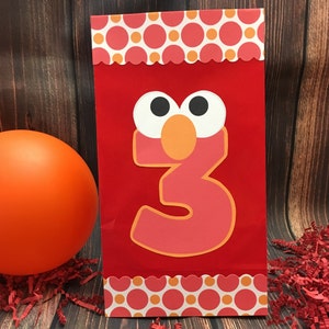 Set of 12 Personalized Elmo Favor Bags