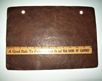 distressed brown leather 9x13