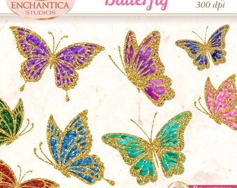 Butterfly Clip Art, Butterfly Clipart, Butterfly Png, Butterfly Printable, Butterfly Glitter, Butterfly Scrapbook, Digital Butterfly, Images